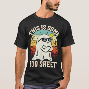 Funny Halloween Ghost Retro Sunset Boo Sheet T-Shirt