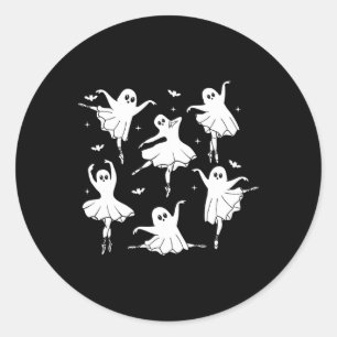 Funny Halloween Ghost Shirt For Dance Teacher Ball Classic Round Sticker