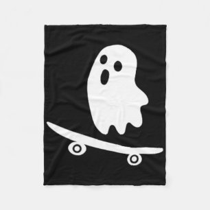 Funny Halloween Ghost Skateboard Lazy Costume Skat Fleece Blanket
