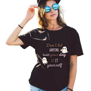 Funny Halloween Ghost T-Shirt with DarkHumor Quote Tri-Blend Shirt