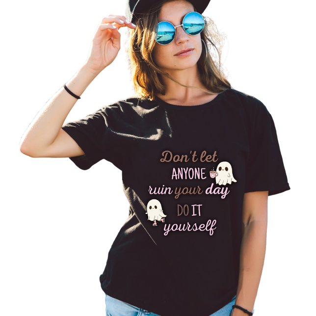 Funny Halloween Ghost T-Shirt with DarkHumor Quote Tri-Blend Shirt (Creator Uploaded)
