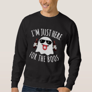 Funny Halloween Ghost Wine Drinking Drunk Novelty  Sweatshirt