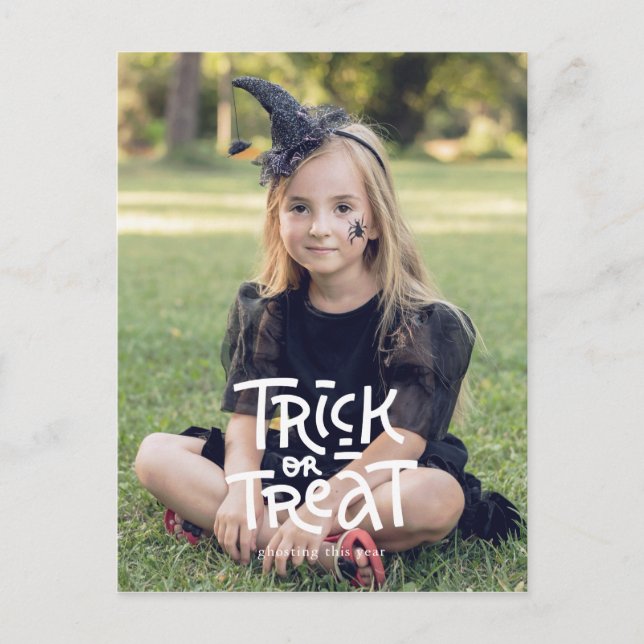 Funny Halloween Ghosting Trick or Treat This Year Postcard (Front)