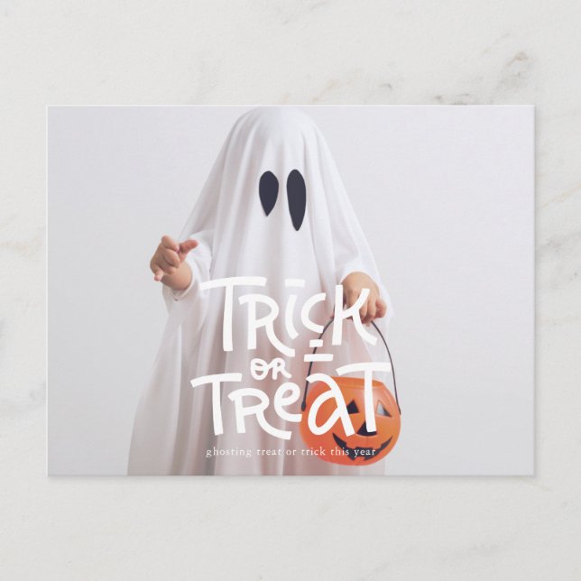 Funny Halloween Ghosting Trick or Treat This Year Postcard (Front)