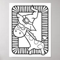 Funny Halloween Giraffe Colouring Page