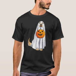 Funny Halloween Golden Retriever Dog Ghost and Pum T-Shirt