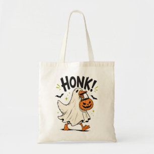 Funny Halloween Goose Ghost Tote Bag