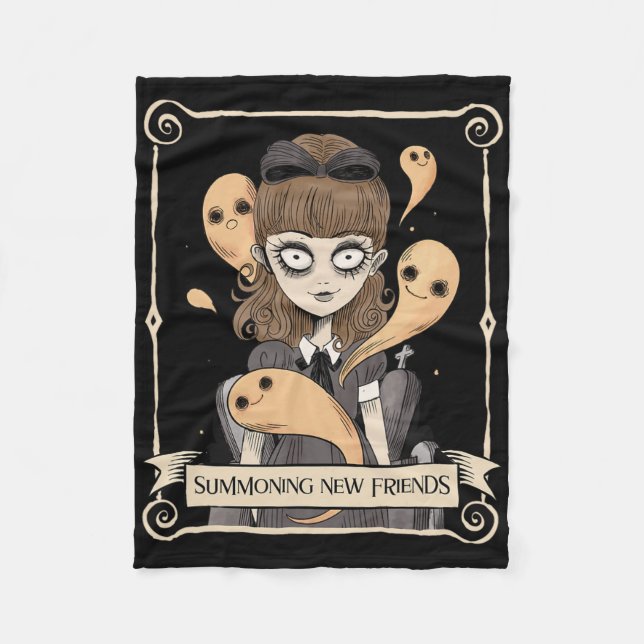 Funny Halloween Graphic Spooky Spirits  Fleece Blanket (Front)
