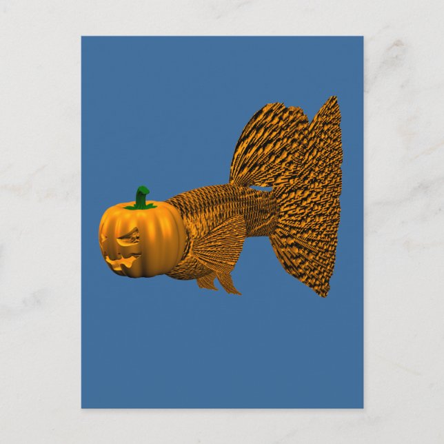 Funny Halloween Guppy Postcard (Front)
