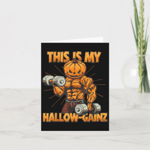 Funny Halloween Gym Hallow-gainz Pumpkin Workout L Card