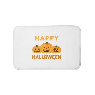 Funny Halloween Happy Halloween Pumpkins Bath Mat