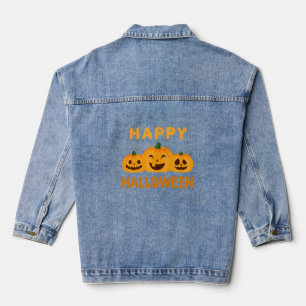 Funny Halloween Happy Halloween Pumpkins Denim Jacket