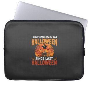 Funny Halloween Haunted House Ghost Moon Design Laptop Sleeve