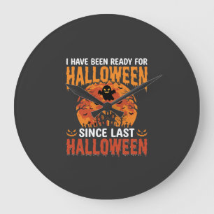 Funny Halloween Haunted House Ghost Moon Design Large Clock