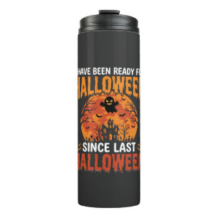 Funny Halloween Haunted House Ghost Moon Design Thermal Tumbler