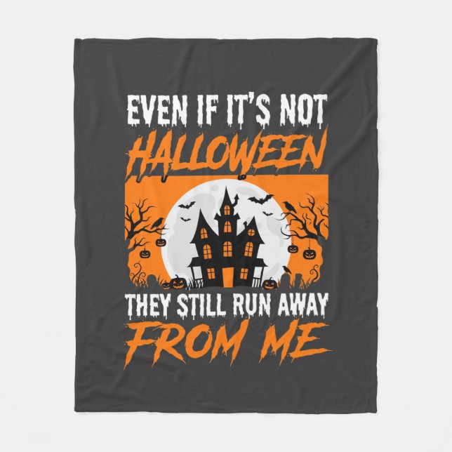 Funny Halloween Haunted House Quote Graphic Fleece Blanket (Front)