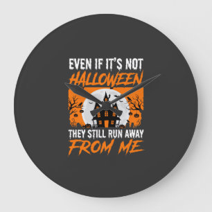 Funny Halloween Haunted House Quote Graphic Large Clock