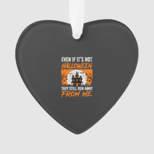 Funny Halloween Haunted House Quote Graphic Ornament