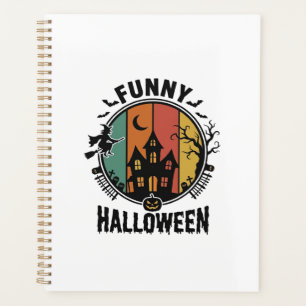 Funny Halloween Haunted House Vintage Vector Desig Planner