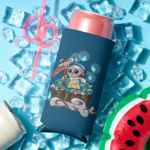 Funny Halloween Headphone Seltzer Can Cooler