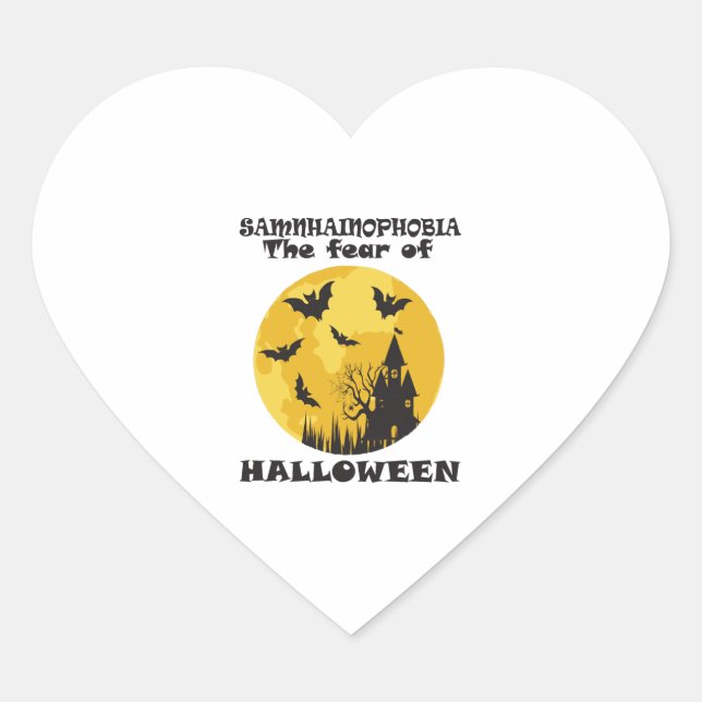 Funny Halloween Heart Sticker (Front)