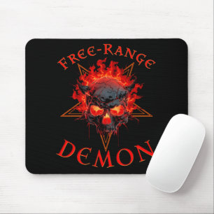 Funny Halloween Hell Demon Skull - Gothic Horror Mouse Pad
