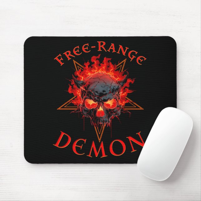 Funny Halloween Hell Demon Skull - Gothic Horror Mouse Pad (With Mouse)
