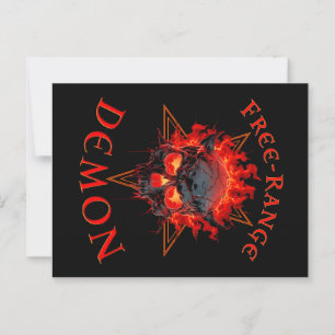 Funny Halloween Hell Demon Skull - Gothic Horror Postcard