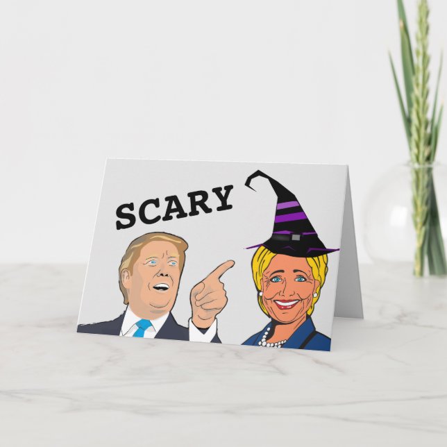 FUNNY HALLOWEEN HILLARY AND TRUMP CARDS (Front)
