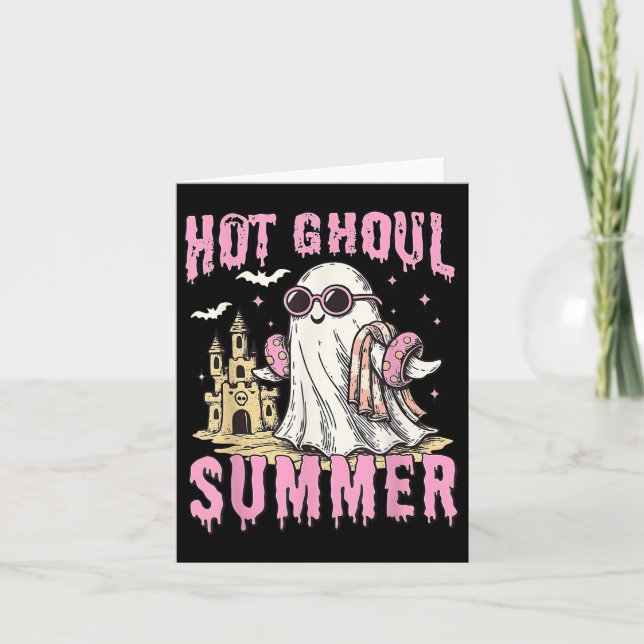 Funny Halloween Hot Ghoul Summer Summerween Spooky Card (Front)