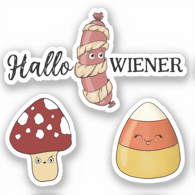Funny Halloween Hotdog Candy Corn and Mushroom (Front)