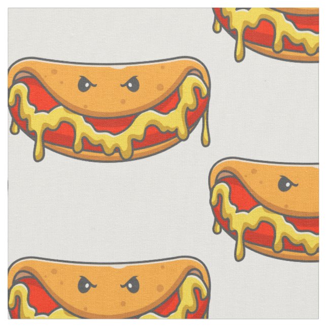 funny halloween hotdog monster spooky  fabric (Close Up)