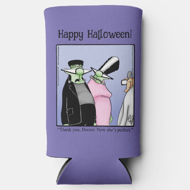 Funny Halloween Humour Can Cooler Gift (Front)