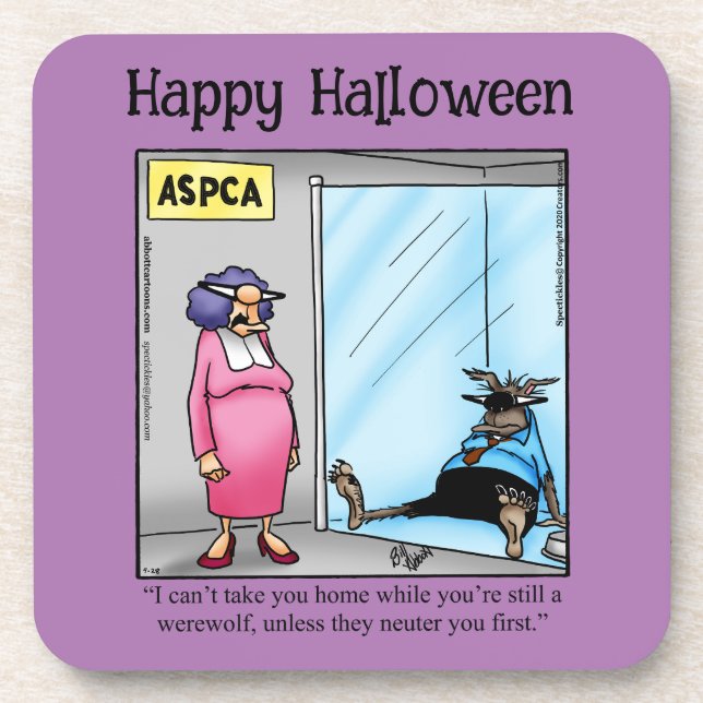 Funny Halloween Humour Coasters (Front)