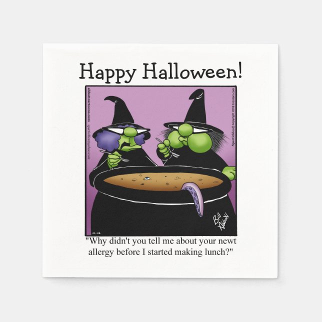 Funny Halloween Humour Cocktail Napkins  (Front)