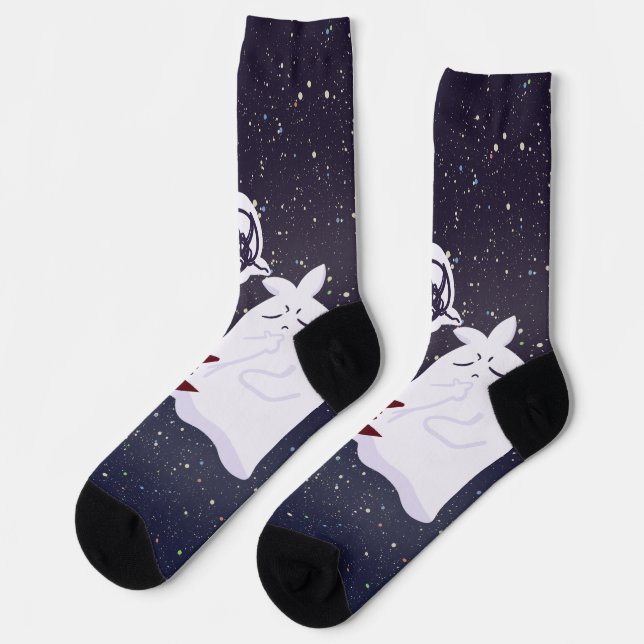 Funny Halloween Humour Overthinking Ghost Socks (Left)