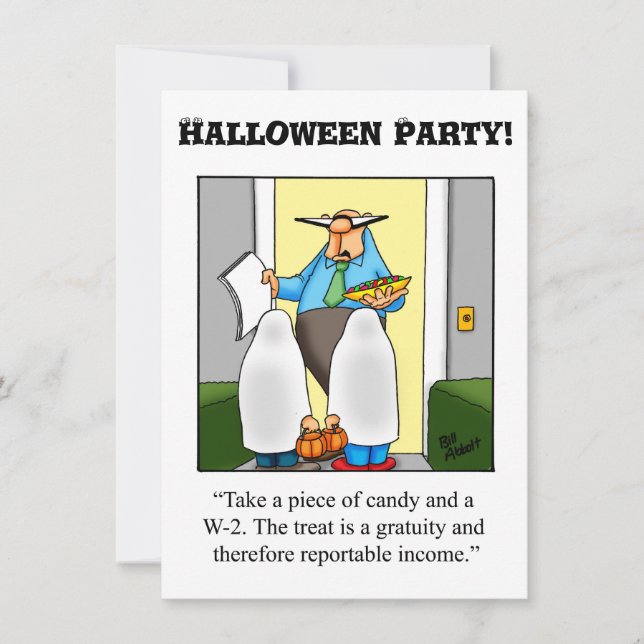 Funny Halloween Humour Party Invitations (Front)
