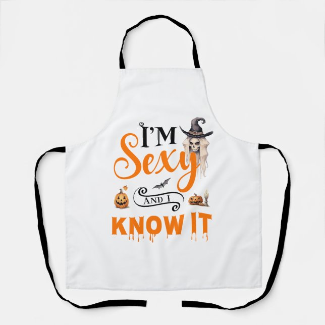 Funny Halloween I'm sexy and i know it Apron (Front)