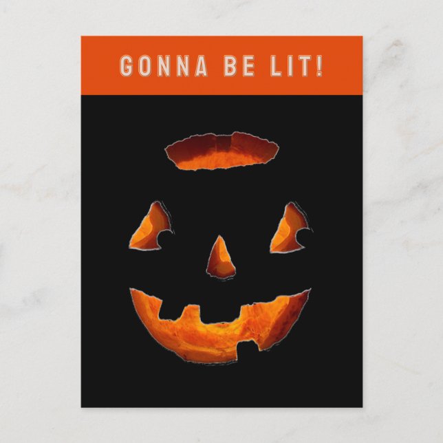 Funny Halloween Jack-o'-lantern Postcard (Front)