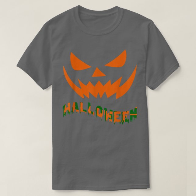 Funny Halloween Jack O' Lantern Pumpkin fun face  T-Shirt (Design Front)