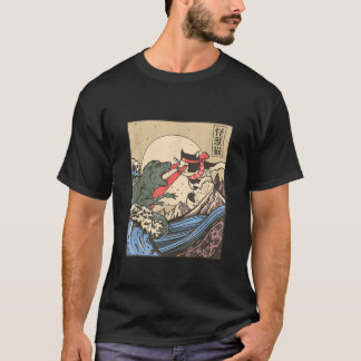 Funny Halloween Japanese Monster Cat Parody  T-Shirt