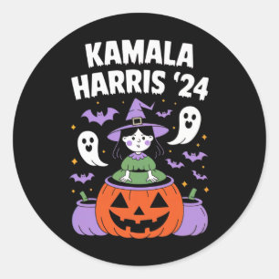 Funny Halloween Kamala Harris Pumpkin 2024 Classic Round Sticker
