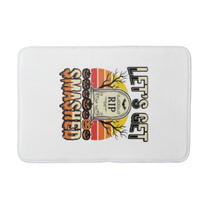 Funny Halloween Let’s Get Smashed Graveyard Design Bath Mat