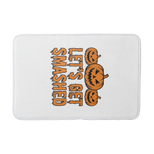 Funny Halloween Let’s Get Smashed Pumpkin Bath Mat