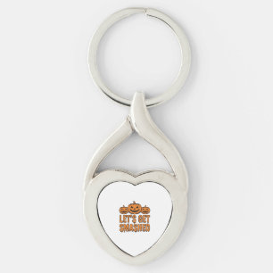 Funny Halloween Let’s Get Smashed Pumpkin Key Ring