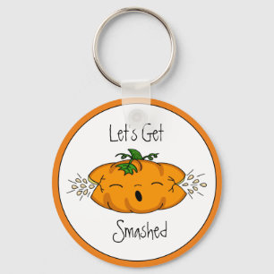 Funny  Halloween   Let's Get Smashed    Pumpkin   Key Ring