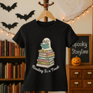 Funny Halloween Librarian Reading Is A Treat T-Shirt