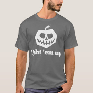 Funny Halloween Light 'Em Up Jackolantern Pumpkin  T-Shirt