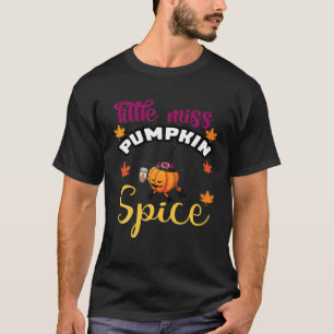 Funny Halloween Little Miss Pumpkin Spice Coffee L T-Shirt
