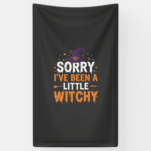 Funny Halloween Little Witchy Quote Design Banner (Vertical)